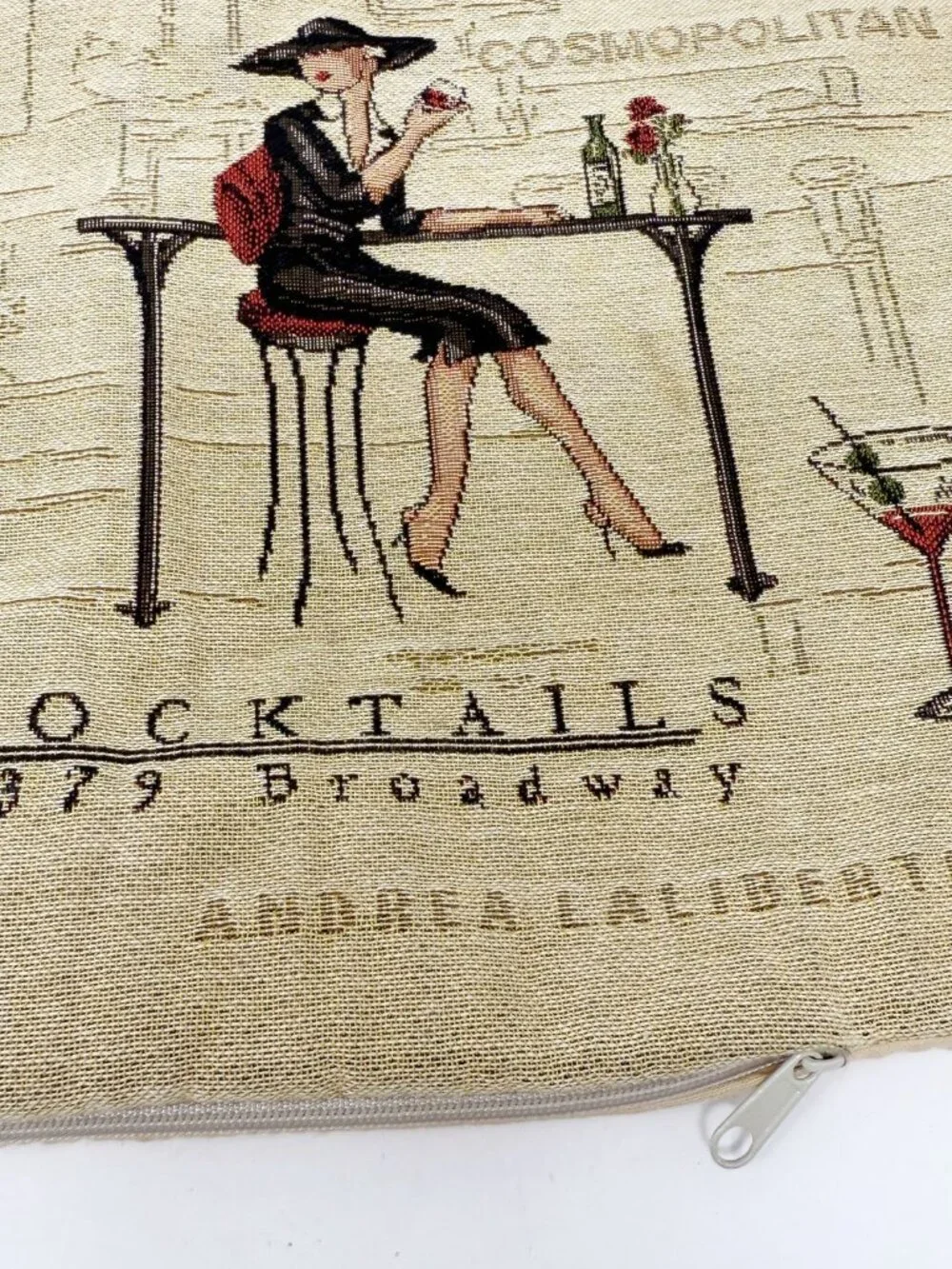 Andrea Laliberte French Paris Bistro Decorative Pillow Cover Zip Up 18 x 12 In